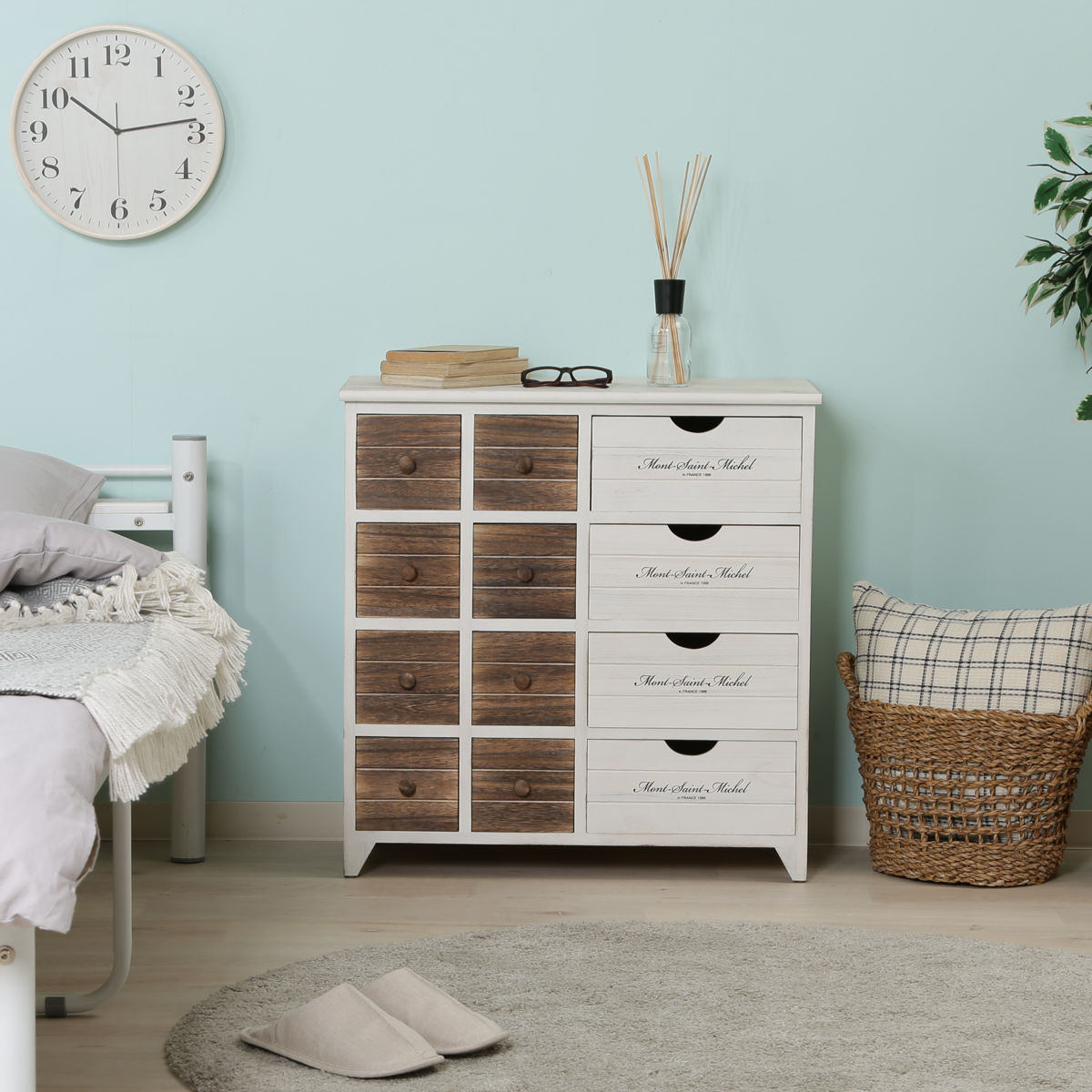 不二貿易（Fuji Boeki） チェスト 幅68cm 3列4段 アンティーク調