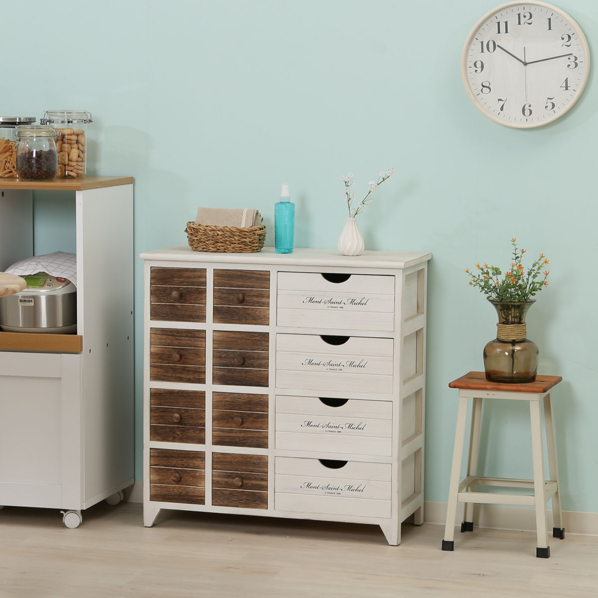 不二貿易（Fuji Boeki） チェスト 幅68cm 3列4段 アンティーク調