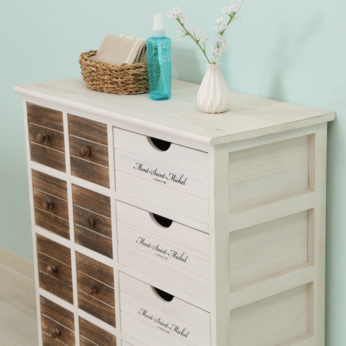 不二貿易（Fuji Boeki） チェスト 幅68cm 3列4段 アンティーク調