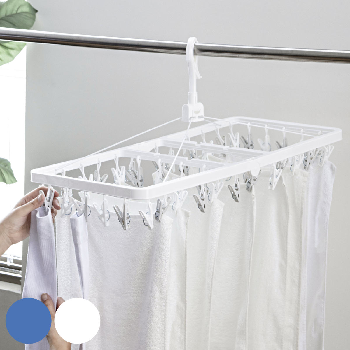 洗濯ハンガー ネオスール ジャンボ角ハンガー 42ピンチ （ 洗濯 ハンガー ピンチハンガー 折り畳み 折りたたみ ピンチ ）