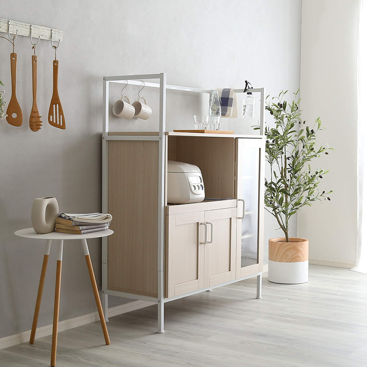ホームテイスト（HOME taste） レンジ台 幅93.5cm ワイドタイプ 北欧調