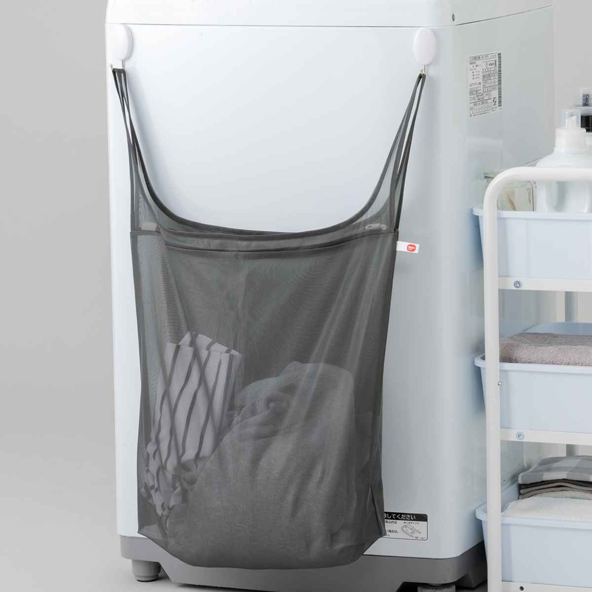 洗濯ネット レジ袋みたいな洗濯ネット LL （ ランドリーバッグ ランドリーネット 洗濯物 レジ袋型 持ち手付き ）