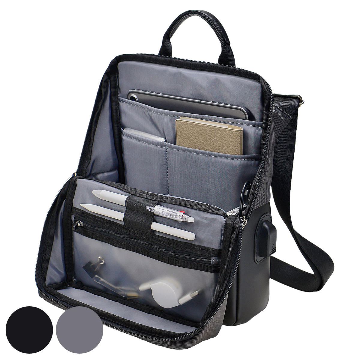 ウノフク ビジネスバッグ BAGGEX ノフィス ショルダーバッグ 縦型