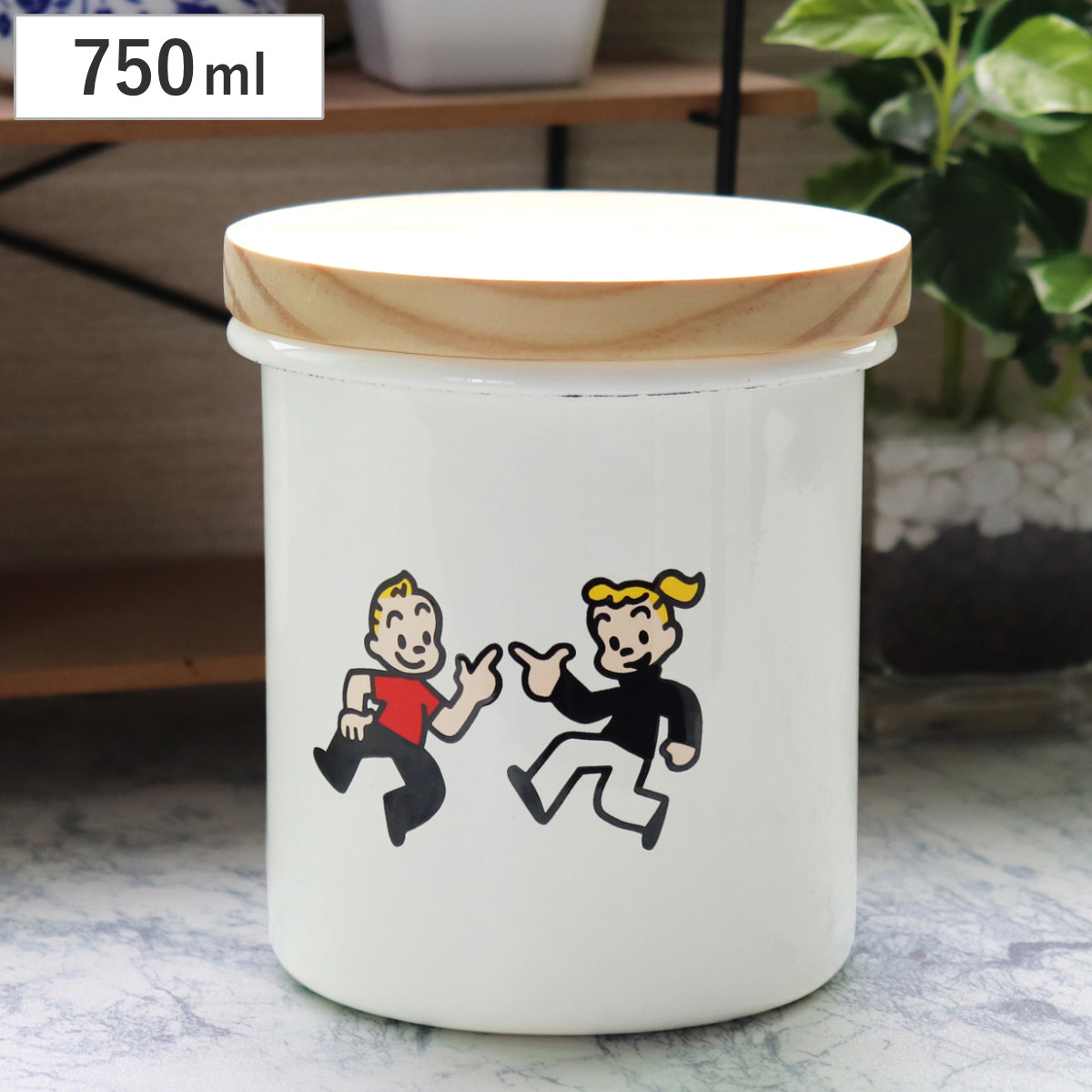 保存容器 750ml オサムグッズ ホーローキャニスター 木蓋
