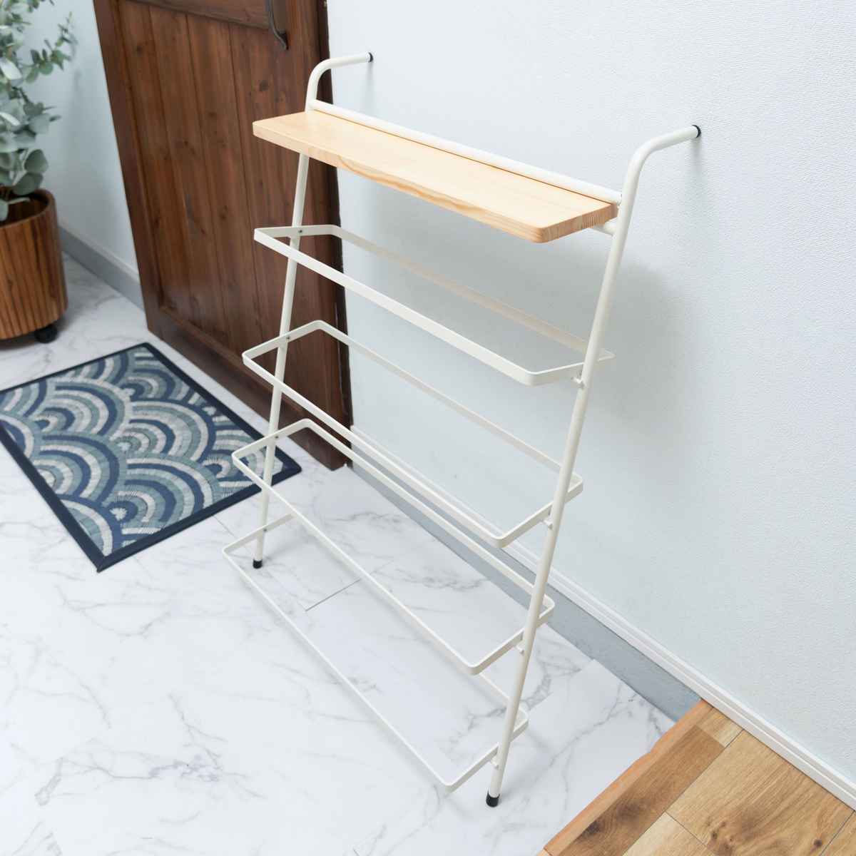 東谷 シューズラック 4段 スリム 組み立て品 スチール製 （ おしゃれ