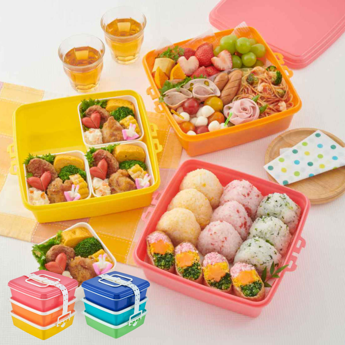 お弁当箱 ピクニックケース 3段×2500ml （ ピクニックランチボックス