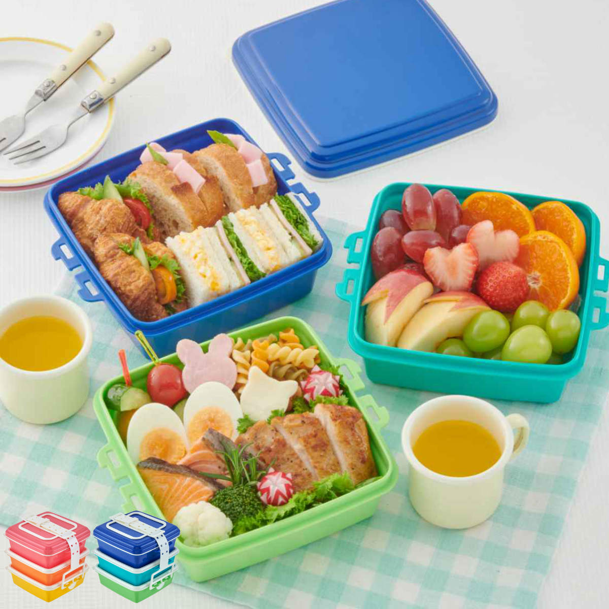 お弁当箱 ピクニックケース 3段×920ml （ ピクニックランチボックス お