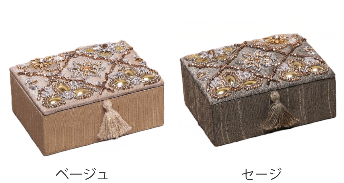 ジュエリーボックス ビーズ 刺繍 ケース ( ...の詳細画像1