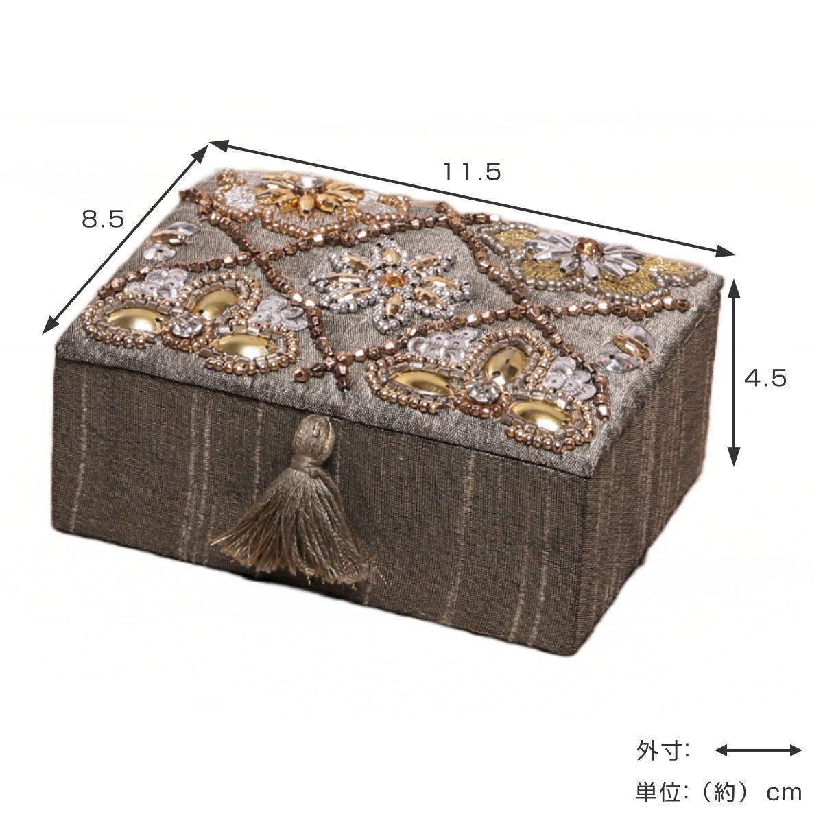 ジュエリーボックス ビーズ 刺繍 ケース ( ...の詳細画像2