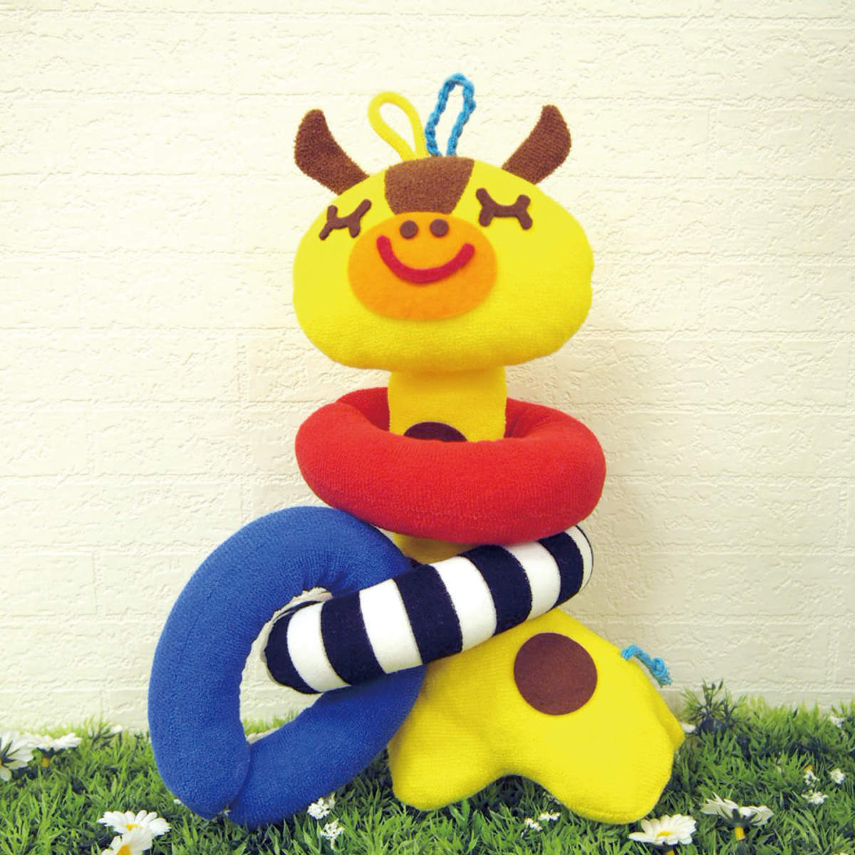 ぬいぐるみ キリンちゃん おもちゃ 赤ちゃん 日本製 （ 綿100％ ヌイグルミ ベビートイ ふわふわ 動物 きりん キリン 可愛い おでかけ 知育玩具 ）