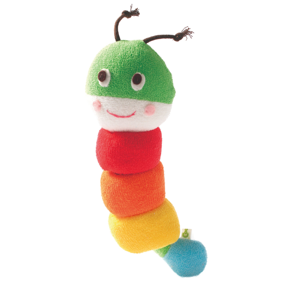 ぬいぐるみ いもむしくん おもちゃ 赤ちゃん 日本製 （ 綿100％ 知育玩具 玩具 ふわふわ 子供 子ども ベビー リング 取り外し いもむし 虫 ）