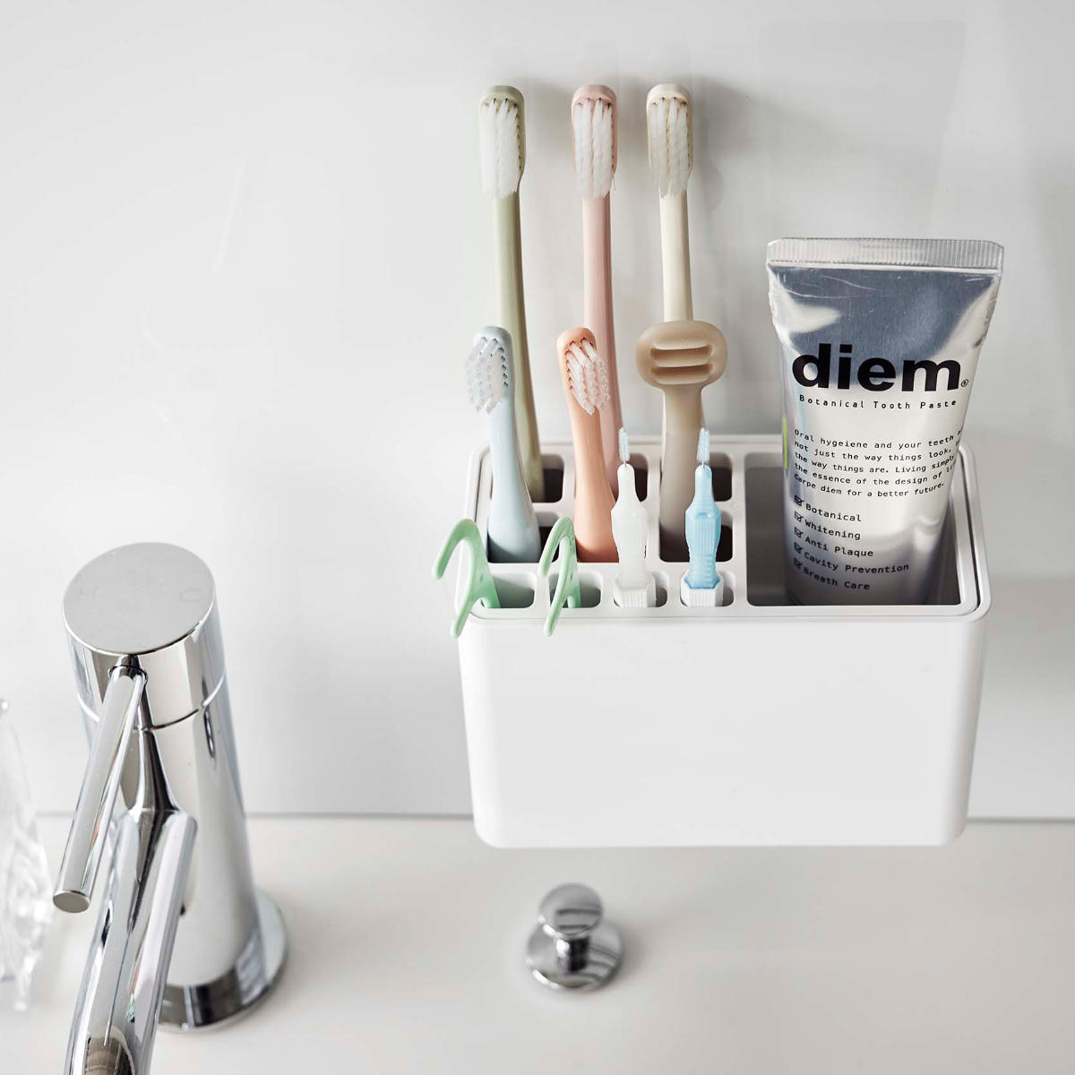 山崎実業 mist フィルムフック 歯ブラシスタンド ミスト