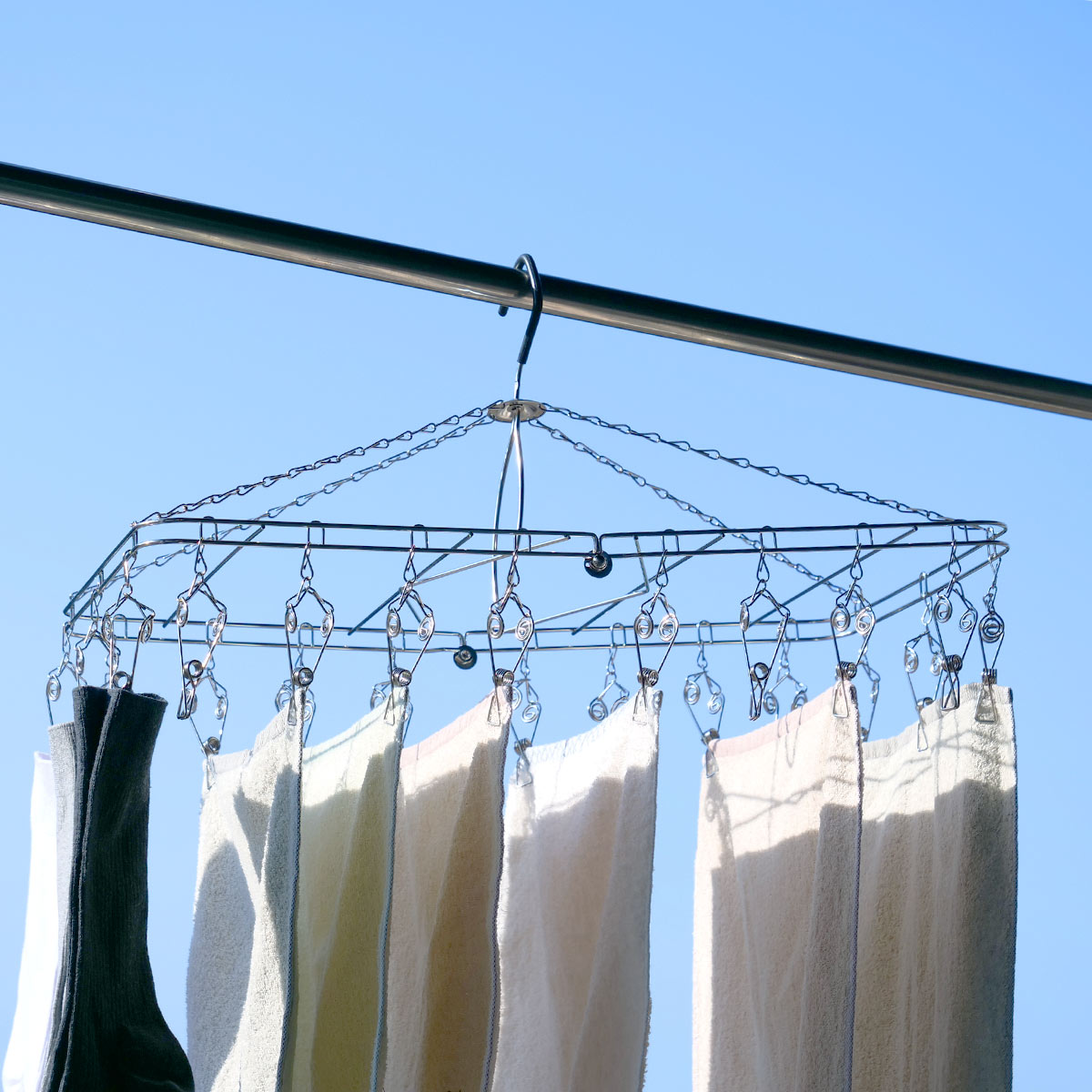 ハンガー ステンレス 22ピンチ （ 洗濯 ピンチハンガー 折り畳み 折りたたみ ピンチ ）