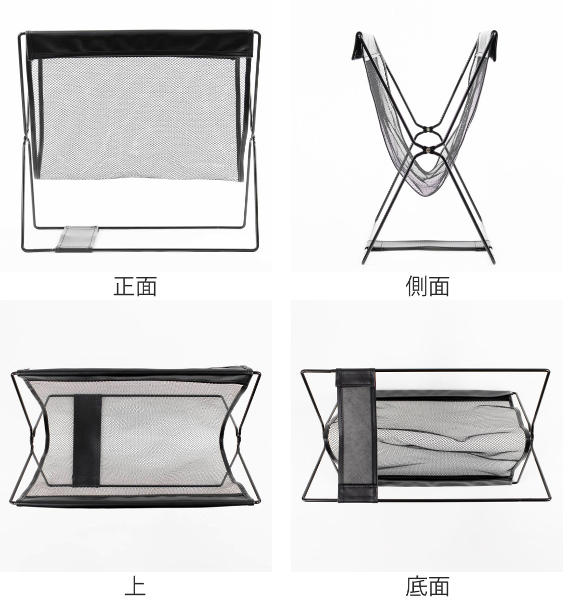 手荷物入れ レザー調ハンモック型 メッシュバス...の詳細画像2