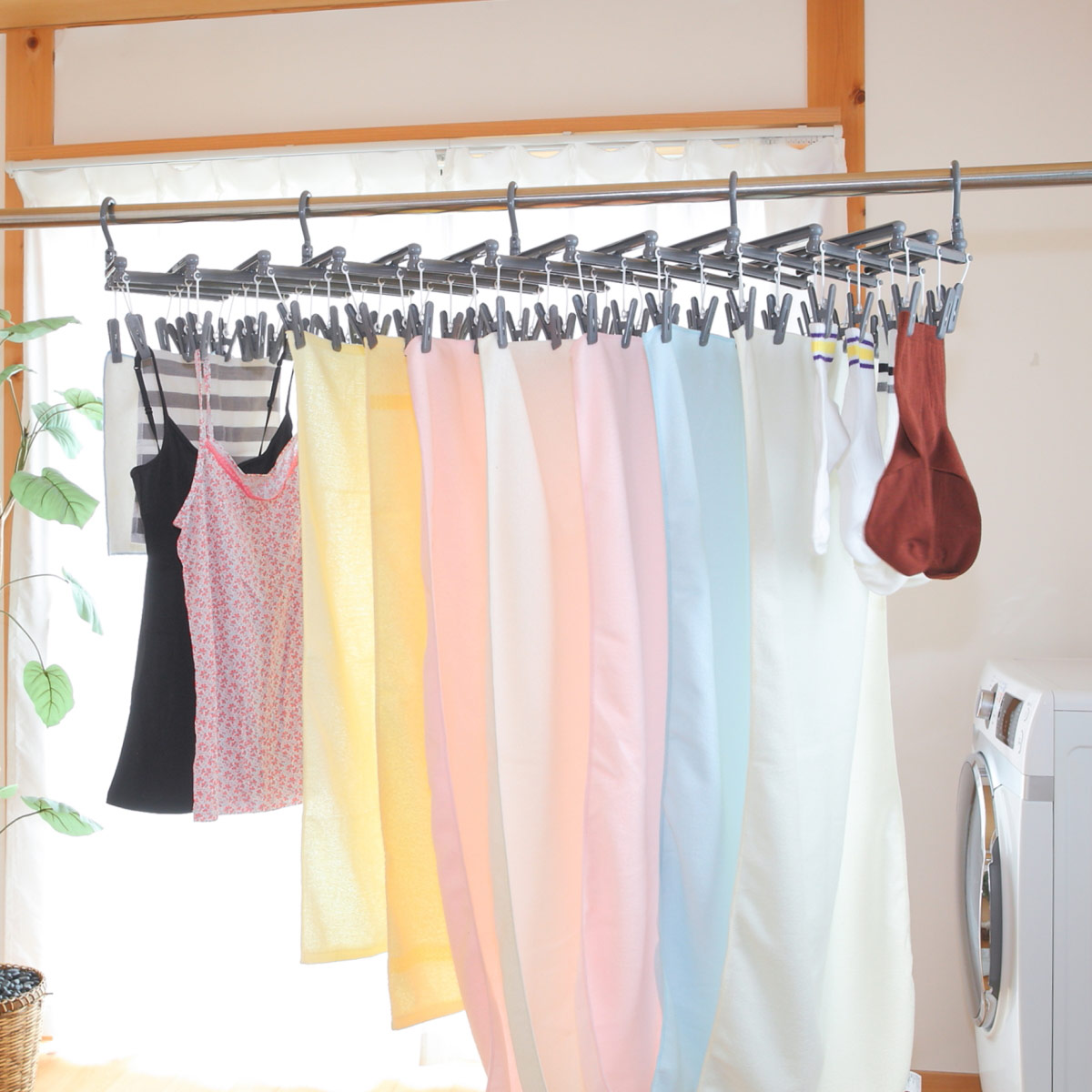 サワフジ 洗濯ハンガー 伸縮 フリーピンチャー 59ピンチ （ 洗濯