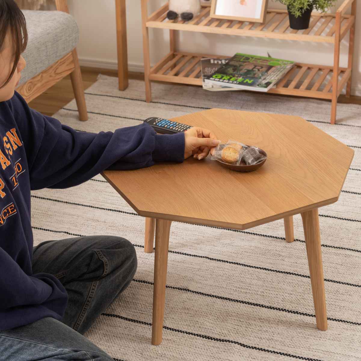 東谷 ローテーブル 高さ36cm 天然木 組立品 （ 座卓 小さめ 北欧