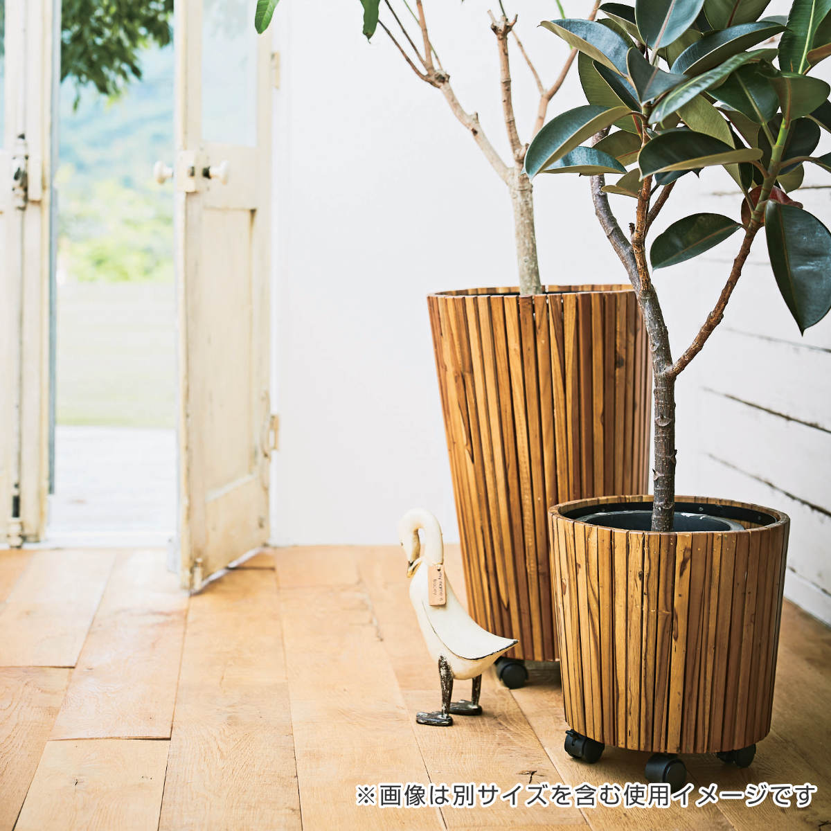 プランター ウッドプランター S 直径34×高さ35cm （ 植木鉢カバー ポットカバー プランターカバー 鉢入れ 鉢植え かご 8号鉢用 木製 ）_7