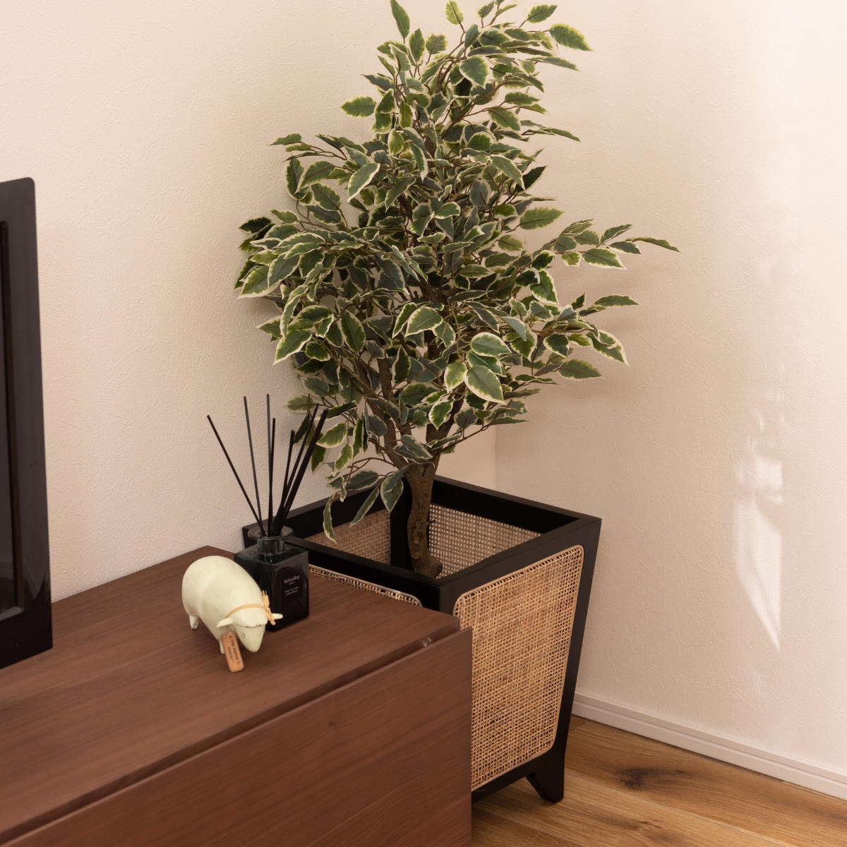 プランターカバー 幅32×奥行32×高さ38cm 8号用 （ 植木鉢カバー ポットカバー 鉢入れ 鉢カバー 鉢植え かご 8号鉢用 木製 四角 ）_3