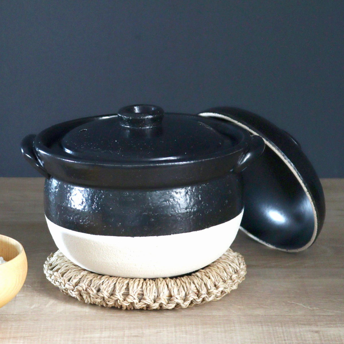 炊飯土鍋 3合 絶品ごはん鍋 中蓋付き 萬古焼 日本製 （ ガス火対応