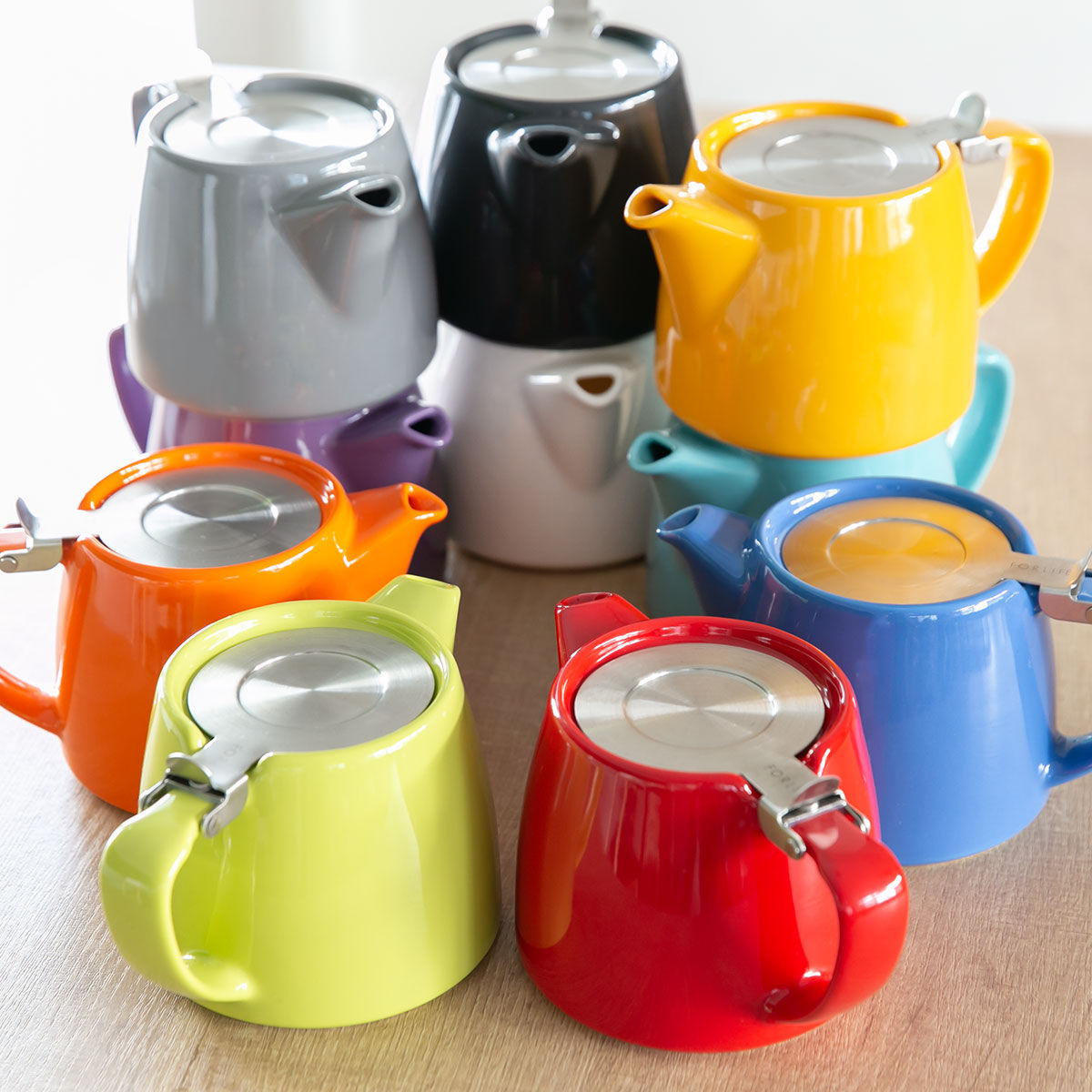 ティーポット 530ml スタンプティーポット 硬質陶器 （ 食洗機対応