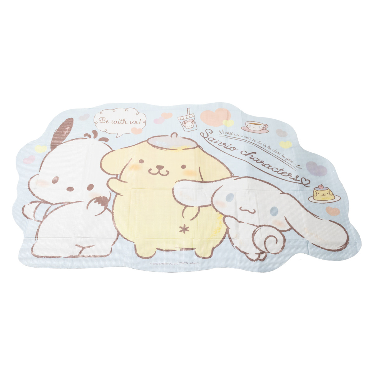 レジャーシート 1人用 93.4×156cm サンリオキャラクターズ わんわん ダイカット クッションマット （ シナモロール ポムポムプリン ポチャッコ ）