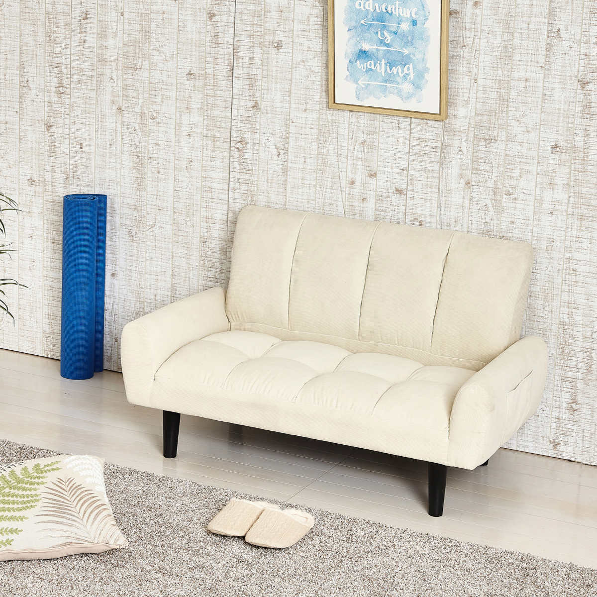 クロシオ ソファ 幅112.5cm 2人掛け 肘付き コーデュロイ