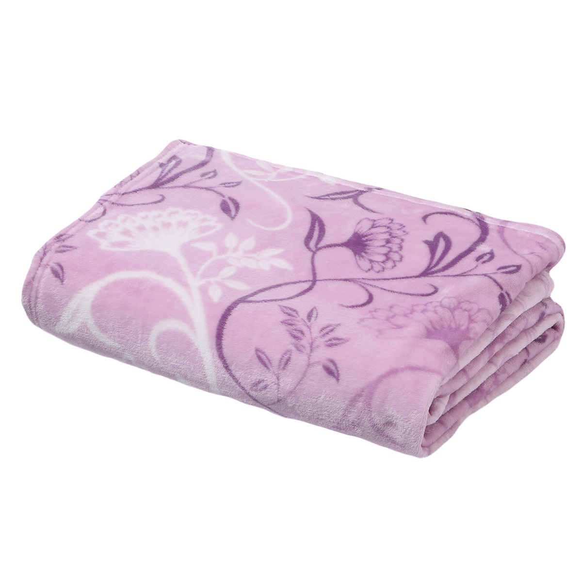 西川（nishikawa） ニューマイヤー毛布 シングル 花オーナメント柄