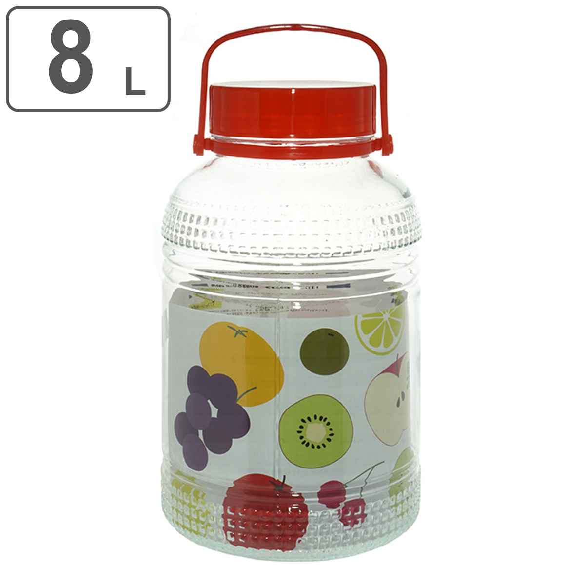 果実酒びん 果実酒用広口びん 8L （ ガラス 密閉 レシピ付き 保存容器