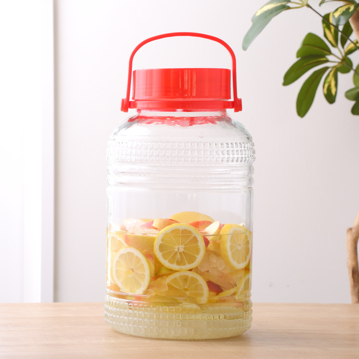 果実酒びん 果実酒用広口びん 8L （ ガラス 密閉 レシピ付き 保存容器