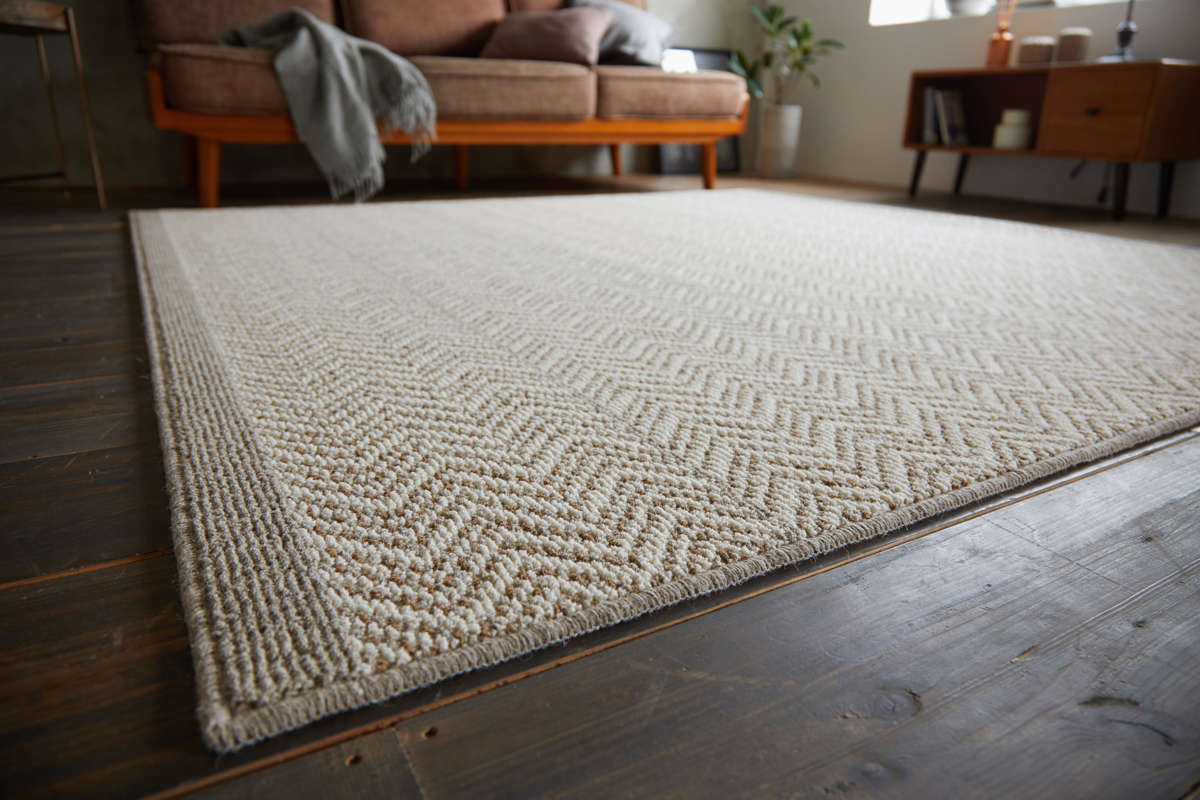 ラグ スミノエ ジップスコット 130×190cm 防ダニ 防炎 ウール100％ （ ラグマット カーペット 絨毯 マット 機能ラグ 長方形 1.5畳 ）