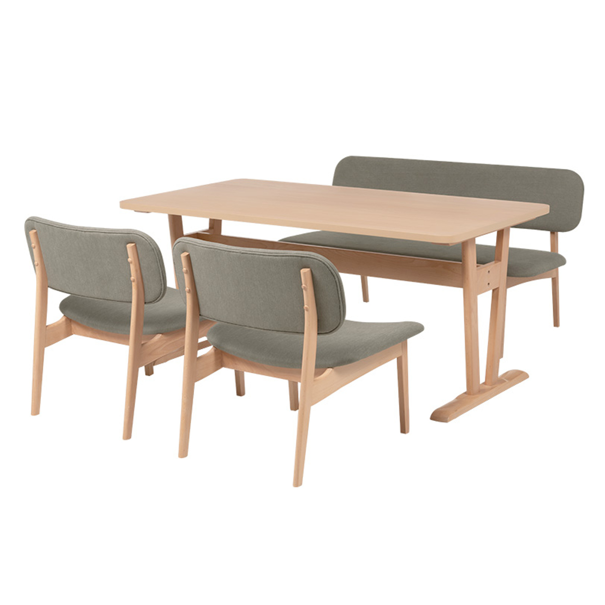 HAGiHARA（萩原） ダイニングテーブルセット 4人掛け ベンチ チェア 4