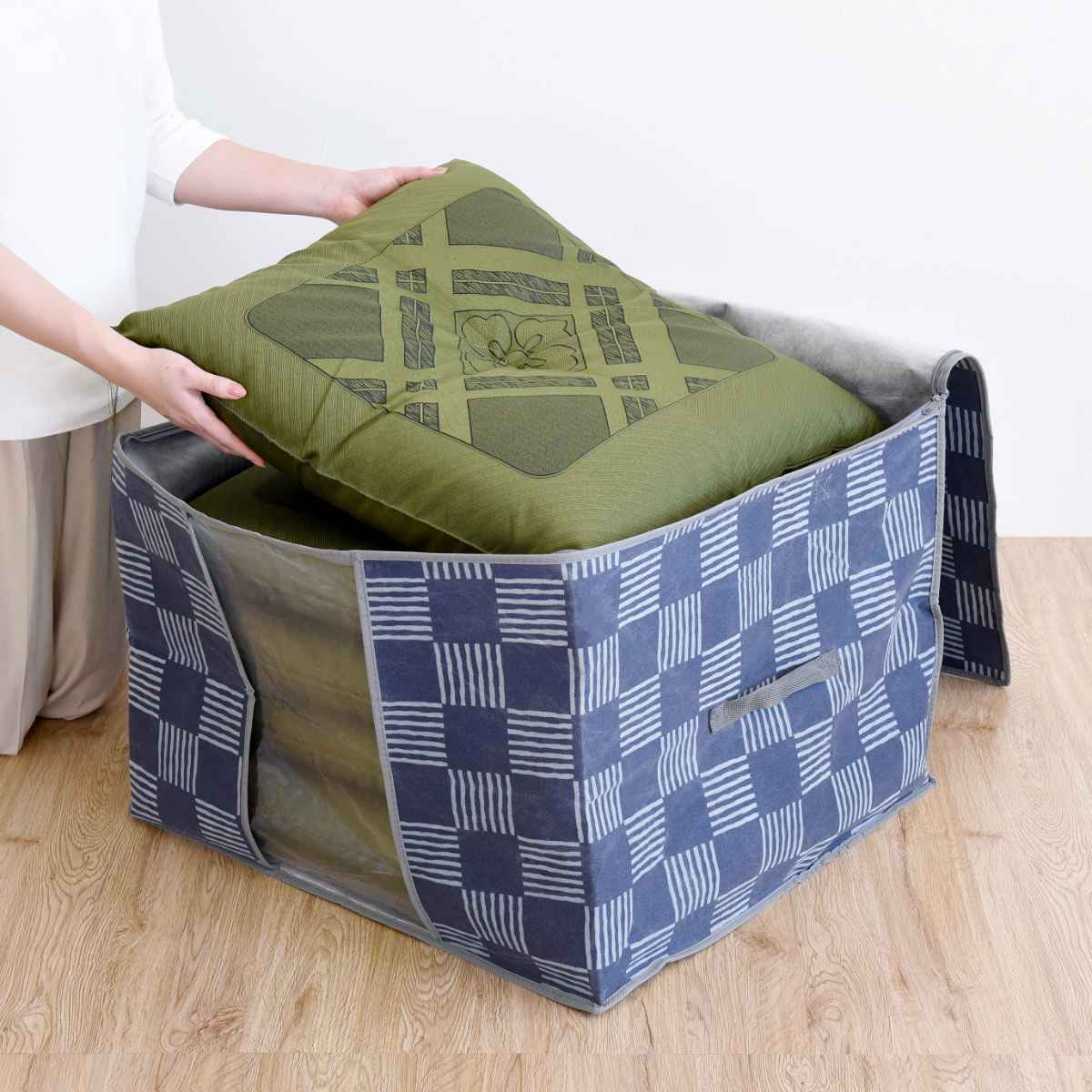 竹炭防ダニ加工収納ケース 座布団 ( 幅65c...の詳細画像4
