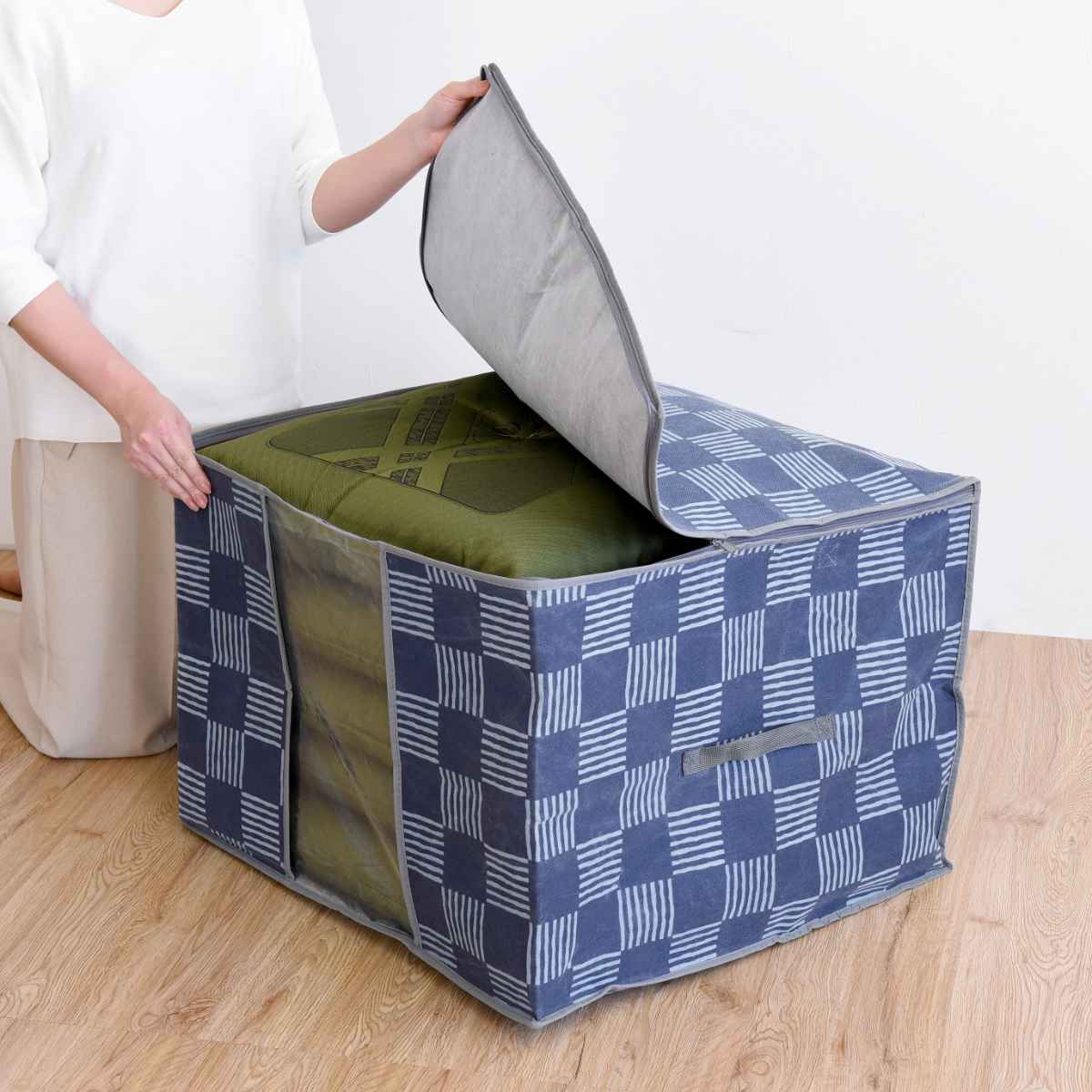 竹炭防ダニ加工収納ケース 座布団 ( 幅65c...の詳細画像5