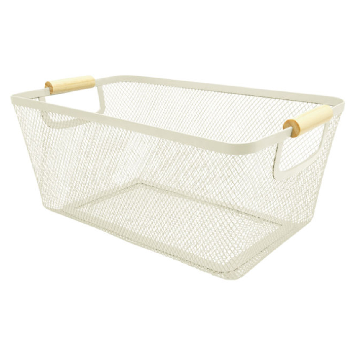 【送料込み！美品】HItsuki basket ウッドハンドルバスケット ウッドハンドルメッシュバスケット L リーニエ （ かご カゴ