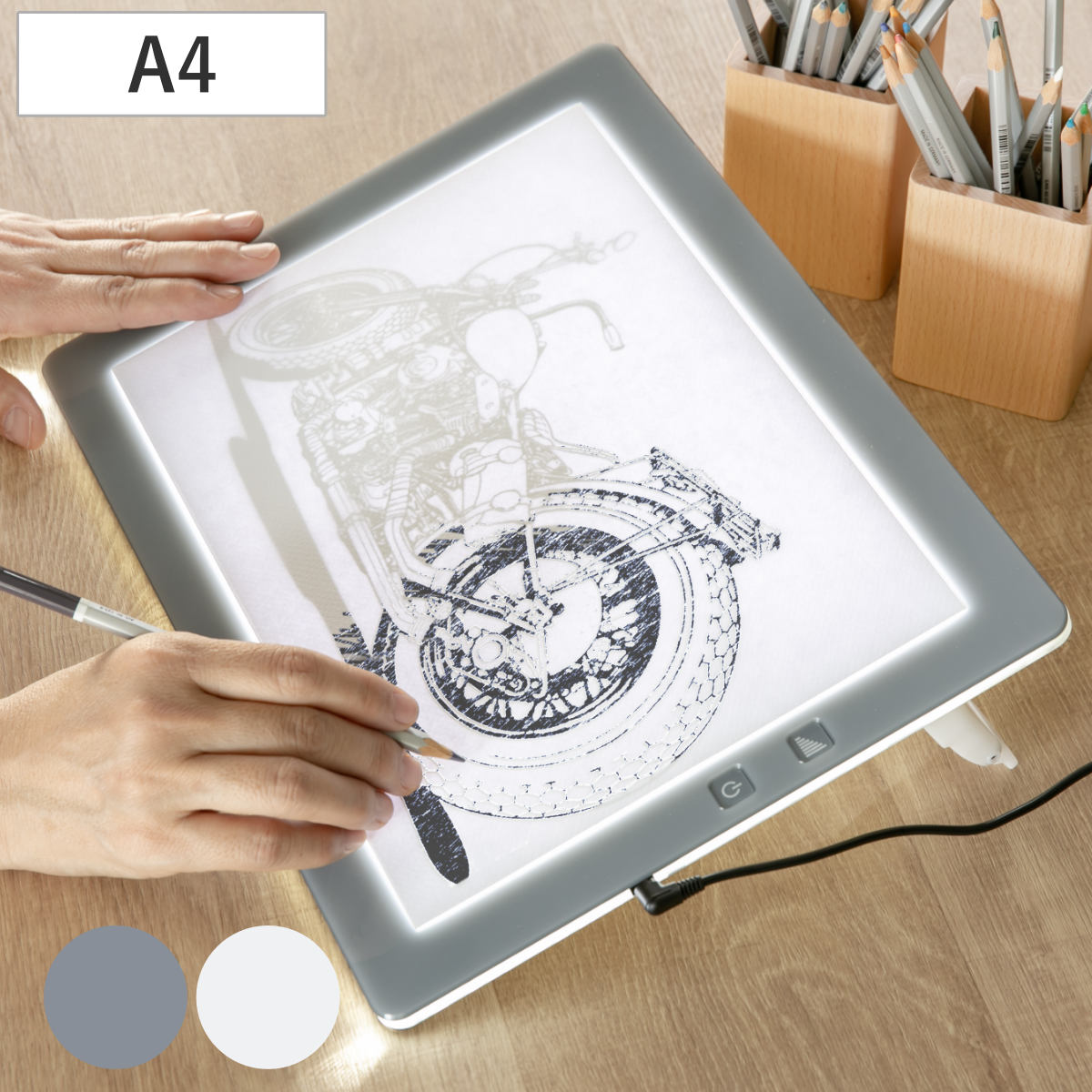 �g���[�X�� A4 ���^LED �g���r���A�[ A4-500 �i TREVIEWER ���{�� 7�i�K���� 3�N�ۏ� �y�� �c�u�� ���C�g�{�[�h AC�A�_�v�^�[ �A�N���� �g���[�X �� �j