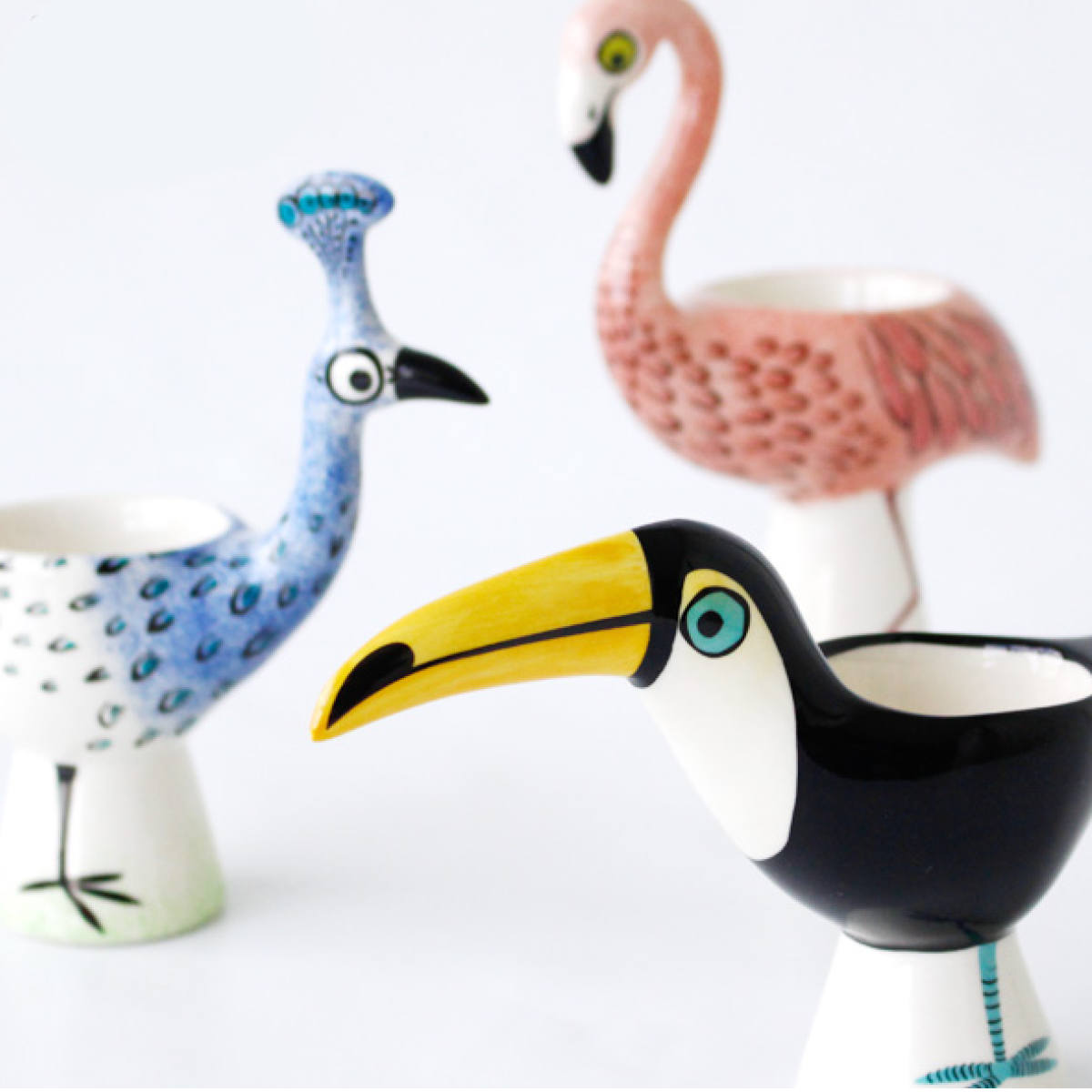 エッグカップ Hannah Turner Egg cups （ ハンナターナー エッグスタンド 陶器 卵立て 食器 朝食 ゆで卵 小物入れ 小物収納 くじゃく 鳥 ） | Hannah Turner | 13