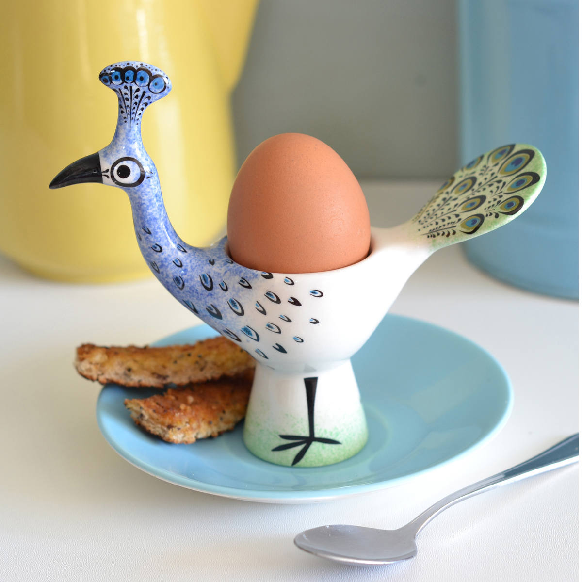 エッグカップ Hannah Turner Egg cups （ ハンナターナー エッグスタンド 陶器 卵立て 食器 朝食 ゆで卵 小物入れ 小物収納 くじゃく 鳥 ） | Hannah Turner | 10