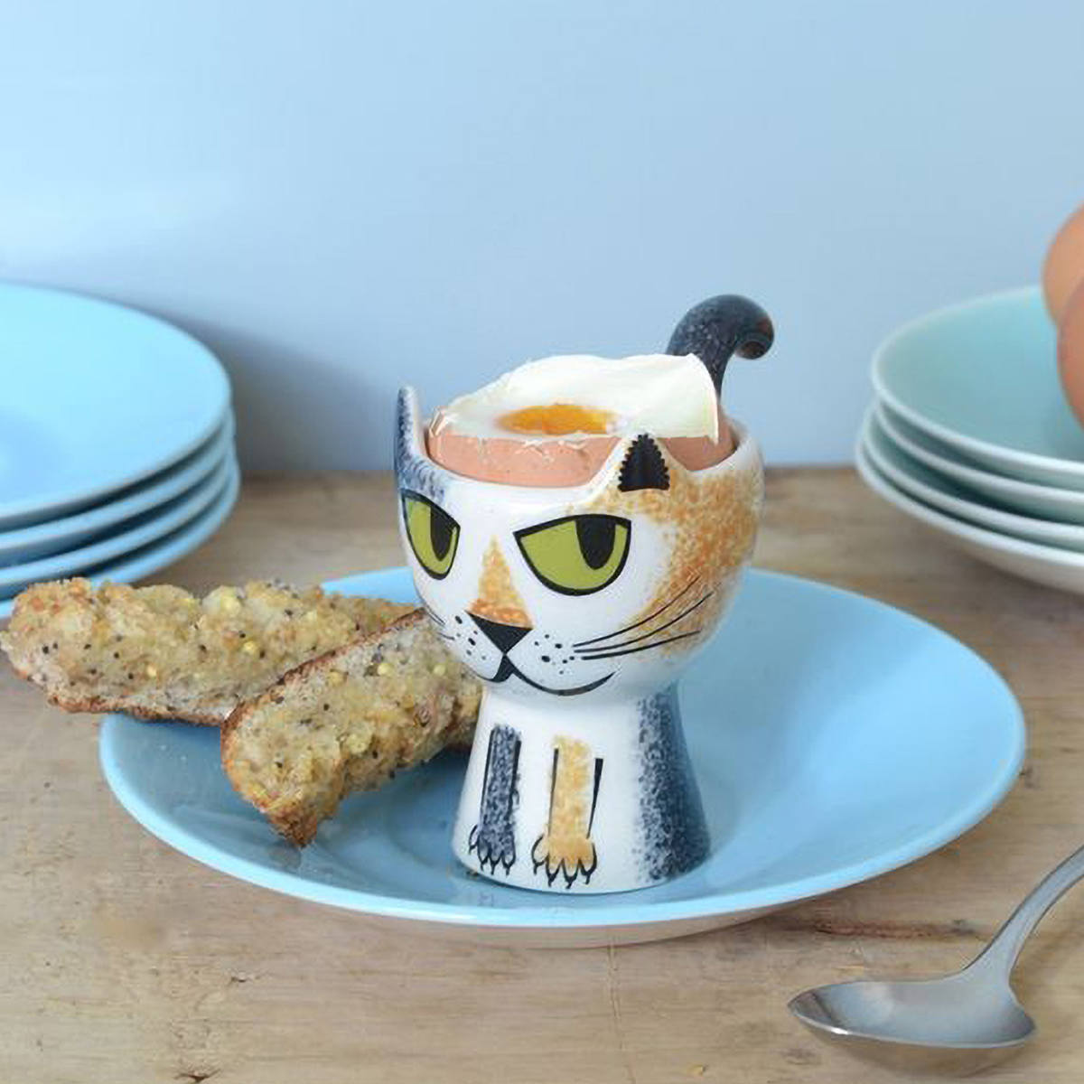 エッグカップ Hannah Turner Egg cups Cat ネコ （ ハンナターナー エッグスタンド 陶器 卵立て 食器 朝食 ゆで卵 小物入れ 小物収納 一輪挿し ねこ 猫 ） | Hannah Turner | 14
