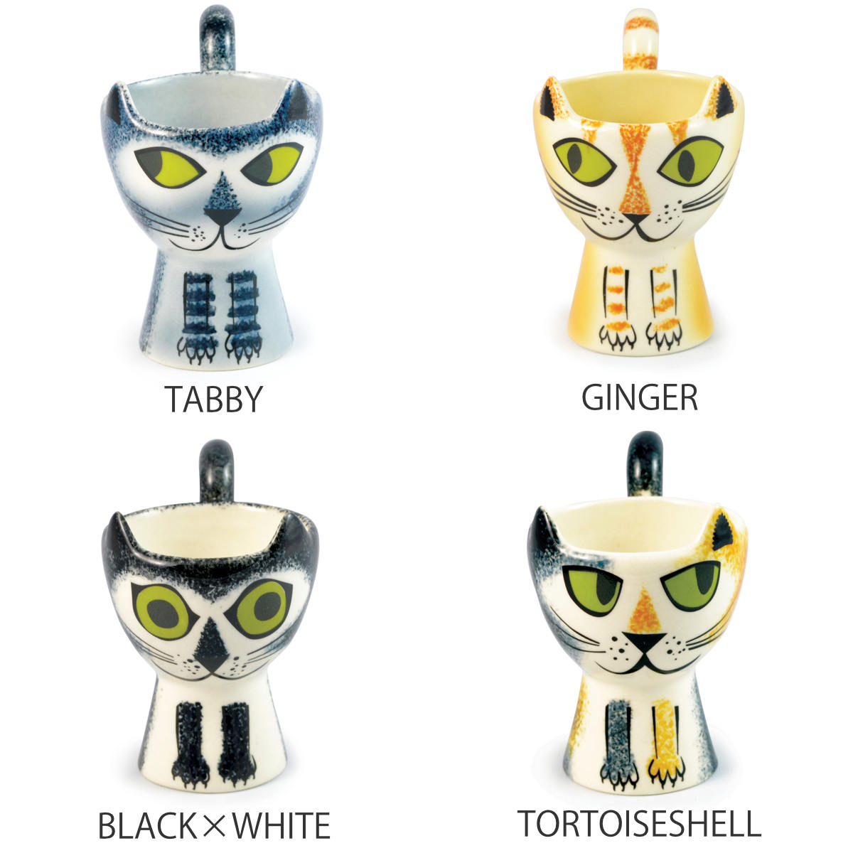 エッグカップ Hannah Turner Egg cups Cat ネコ （ ハンナターナー エッグスタンド 陶器 卵立て 食器 朝食 ゆで卵 小物入れ 小物収納 一輪挿し ねこ 猫 ） | Hannah Turner | 06