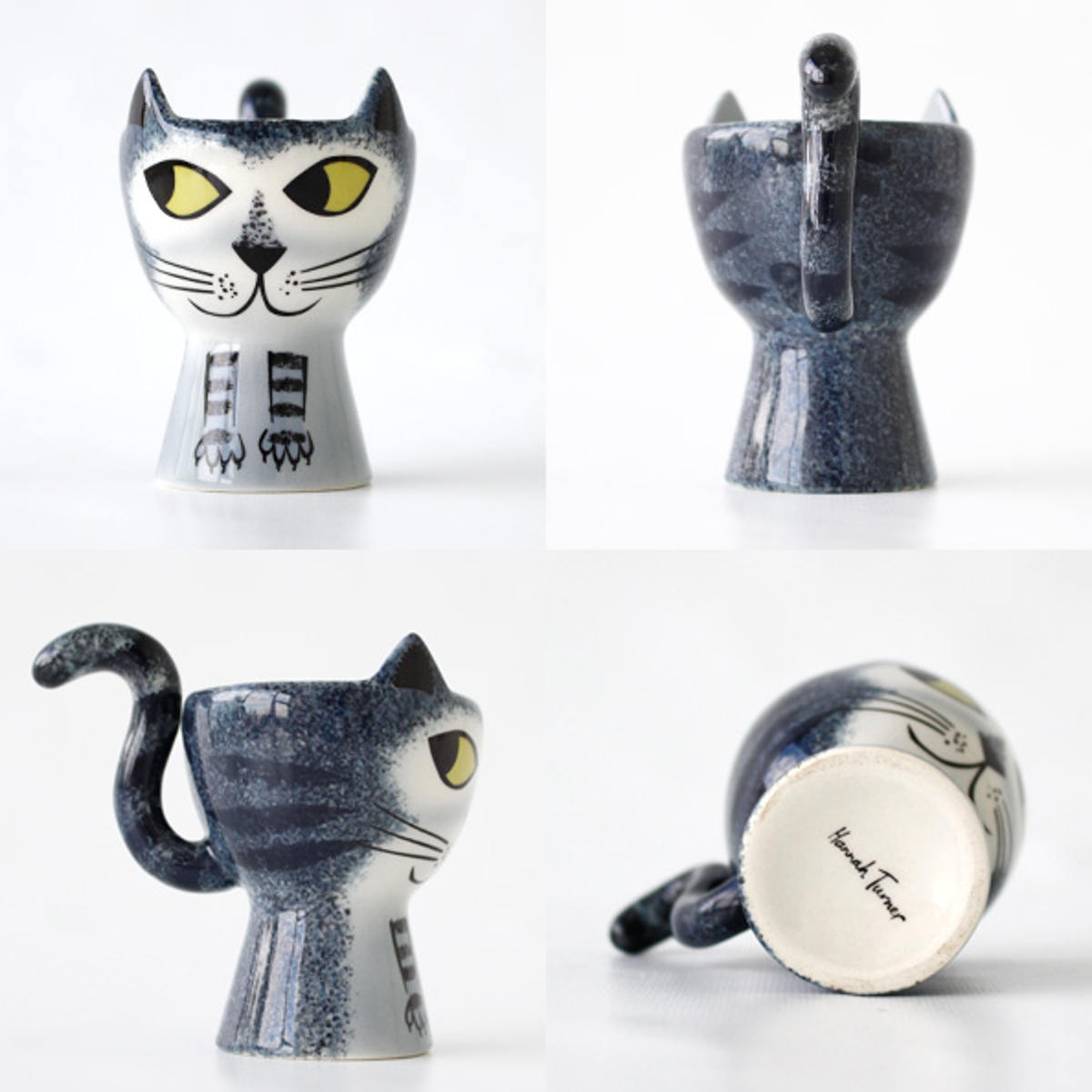 エッグカップ Hannah Turner Egg cups Cat ネコ （ ハンナターナー エッグスタンド 陶器 卵立て 食器 朝食 ゆで卵 小物入れ 小物収納 一輪挿し ねこ 猫 ） | Hannah Turner | 07