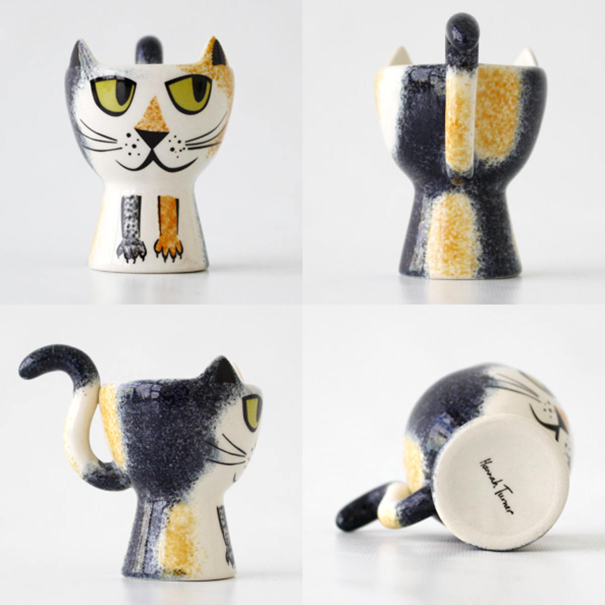 エッグカップ Hannah Turner Egg cups Cat ネコ （ ハンナターナー エッグスタンド 陶器 卵立て 食器 朝食 ゆで卵 小物入れ 小物収納 一輪挿し ねこ 猫 ） | Hannah Turner | 10