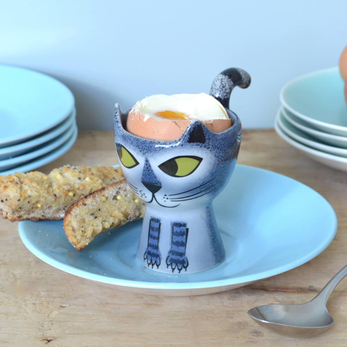 エッグカップ Hannah Turner Egg cups Cat ネコ （ ハンナターナー エッグスタンド 陶器 卵立て 食器 朝食 ゆで卵 小物入れ 小物収納 一輪挿し ねこ 猫 ） | Hannah Turner | 11
