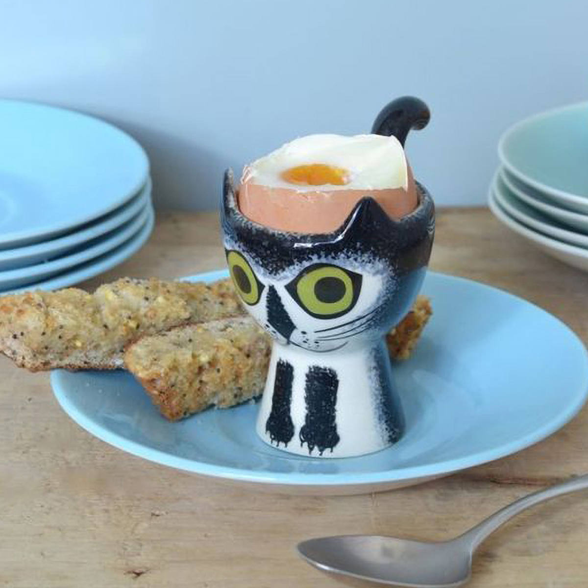 エッグカップ Hannah Turner Egg cups Cat ネコ （ ハンナターナー エッグスタンド 陶器 卵立て 食器 朝食 ゆで卵 小物入れ 小物収納 一輪挿し ねこ 猫 ） | Hannah Turner | 13