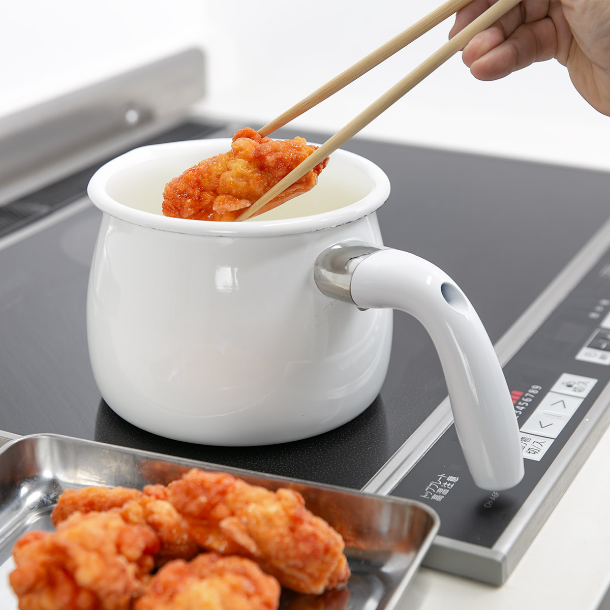 パール金属 マルチポット 16cm 2L IH対応 ガラス蓋付き ホーロー製