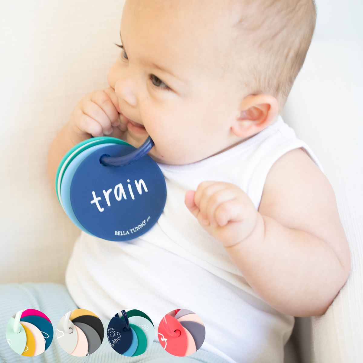ベビートイ ０ヶ月〜 シリコン製 Teething Flashcards （ BELLA TUNNO ベラトゥーノ 赤ちゃん ベビー おもちゃ シリコン 歯固め 知育玩具 食洗機対応 ）
