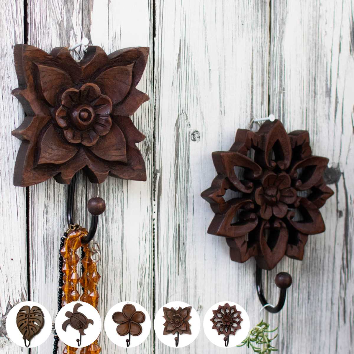 フック カービングフック 木製 （ ウォールフック 壁掛けフック 壁掛け