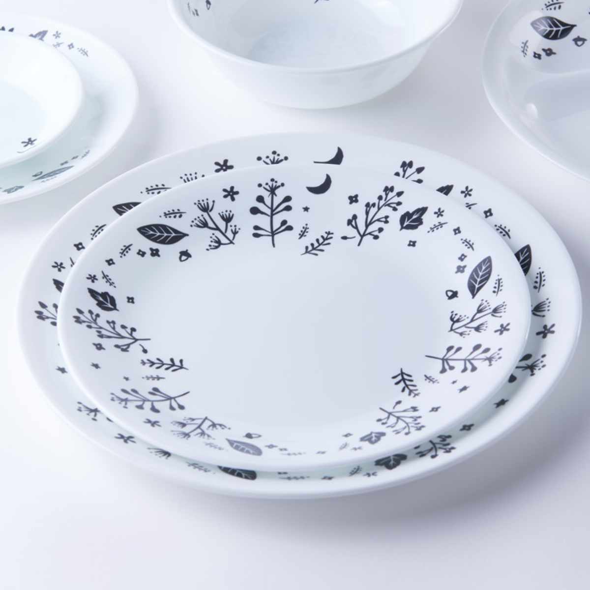 プレート 26cm CORELLE コレール 強化ガラス 同柄5枚セット （ 食洗機対応 電子レンジ対応 オーブン対応 大皿 盛皿 ）の画像
