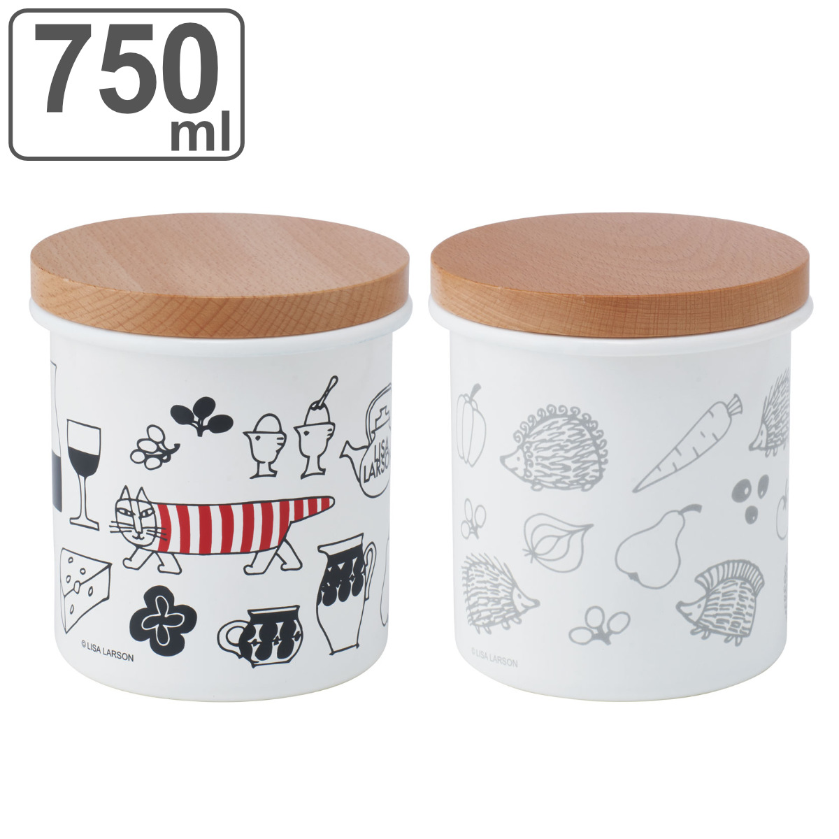 保存容器 ホーローキャニスター木蓋 750ml