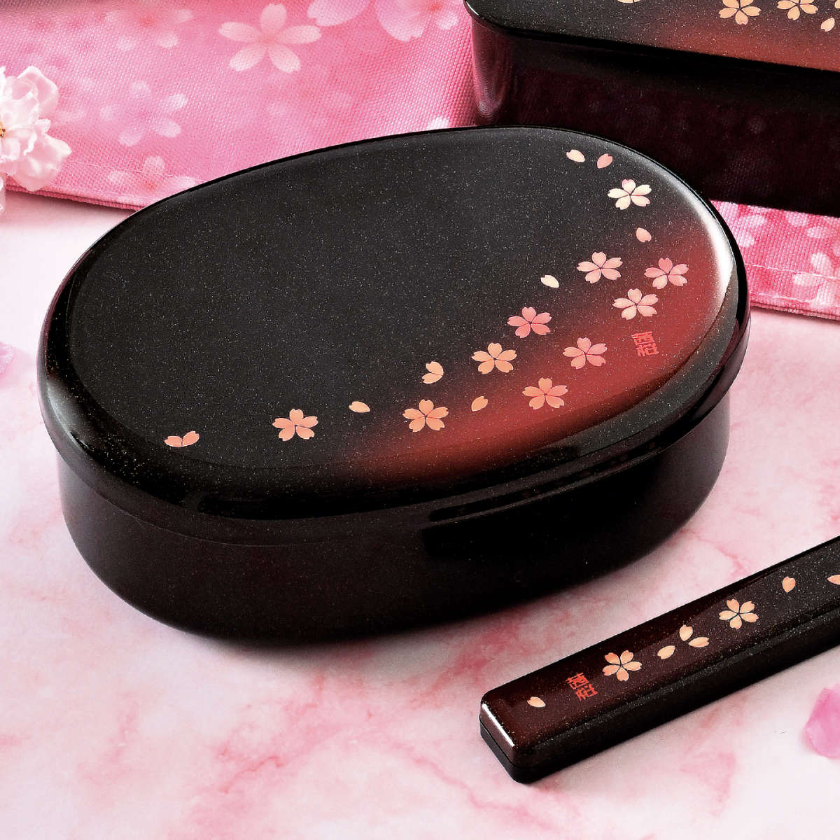 HAKOYA お弁当箱 小判一段弁当 茜桜赤 1段 480ml （ 弁当箱 ランチ