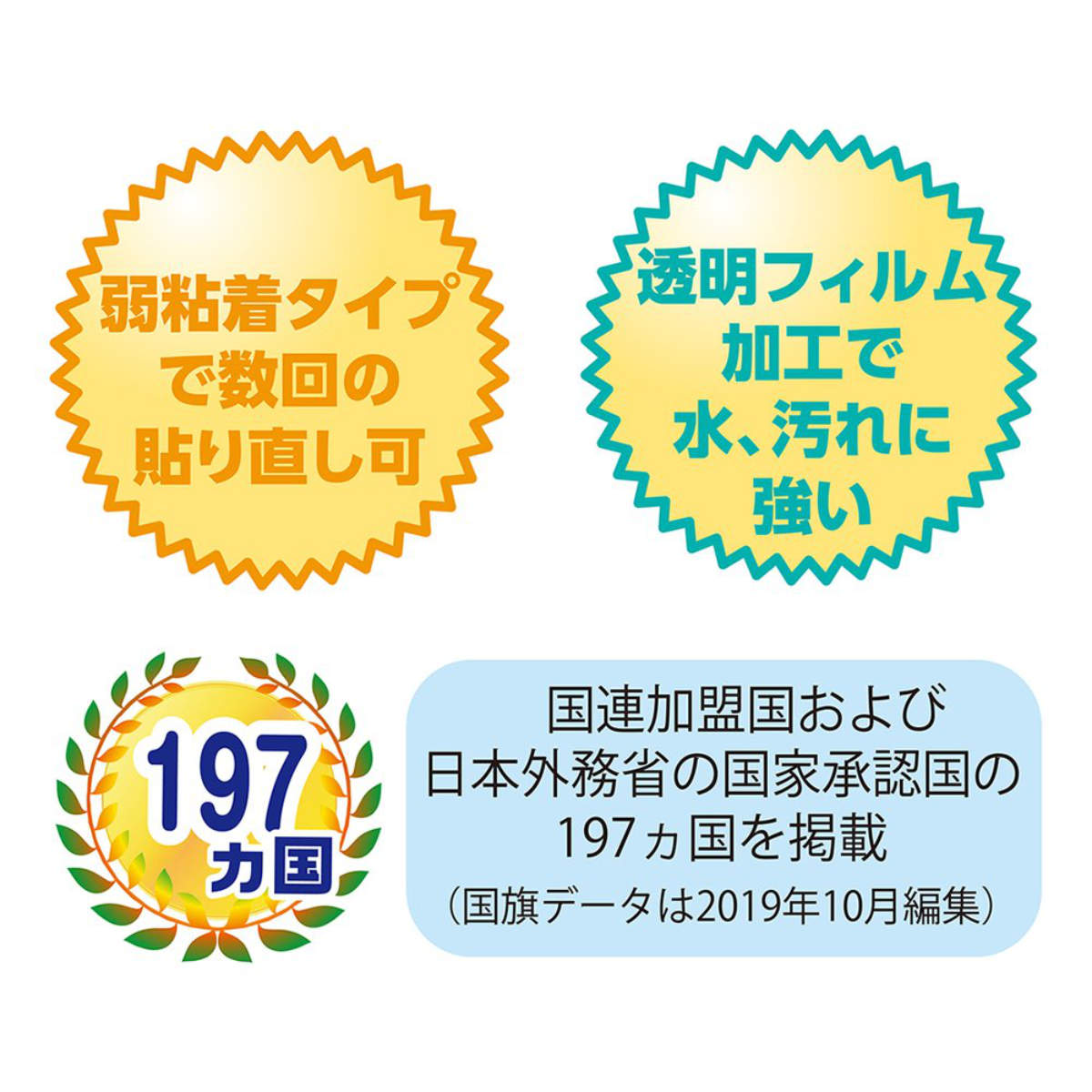 シール 世界の国旗シール ベーシックタイプ 知...の詳細画像3